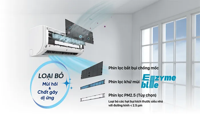 Điều hòa Daikin 18000BTU phin lọc enzim blu