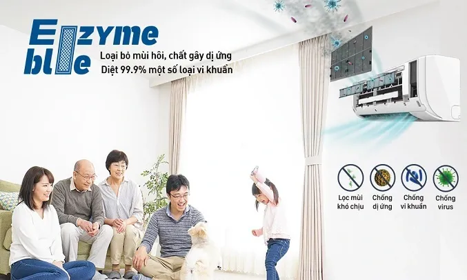 Máy lạnh Daikin Inverter sở hữu Phin lọc Enzyme Blue