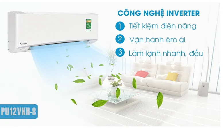 Điều hòa Panasonic RU12AKH-8 sử dụng công nghệ inverter