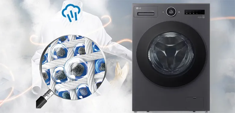 Công nghệ giặt hơi nước Steam, khử khuẩn hiệu quả F2517RNTG lồng ngang - Công nghệ giặt hơi nước Steam, khử khuẩn hiệu quả