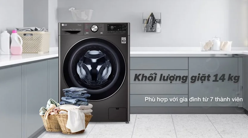 Máy giặt LG FV1414S3BA có khối lượng giặt tối đa là 14 kg