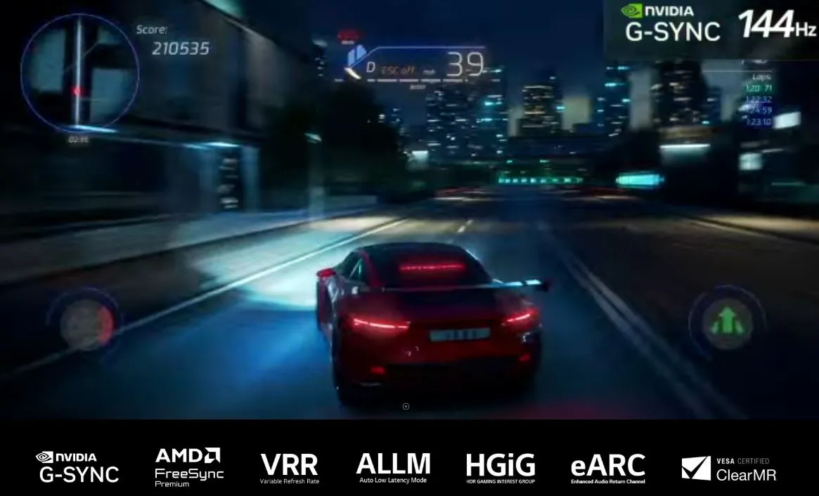 Chứng nhận Nvidia G-Sync, AMD FreeSync Premium, ClearMR 9000