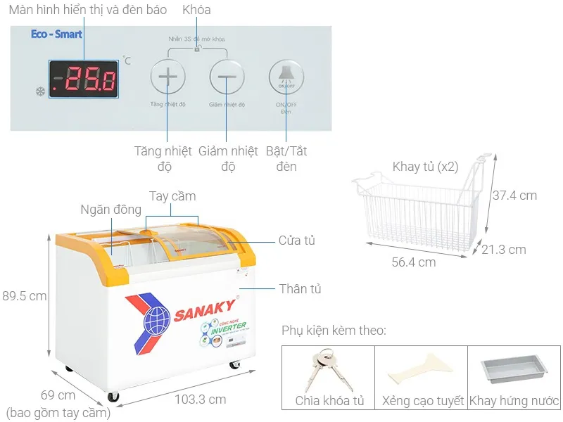 Tủ Đông Sanaky Inverter 280 lít VH-3899K3B