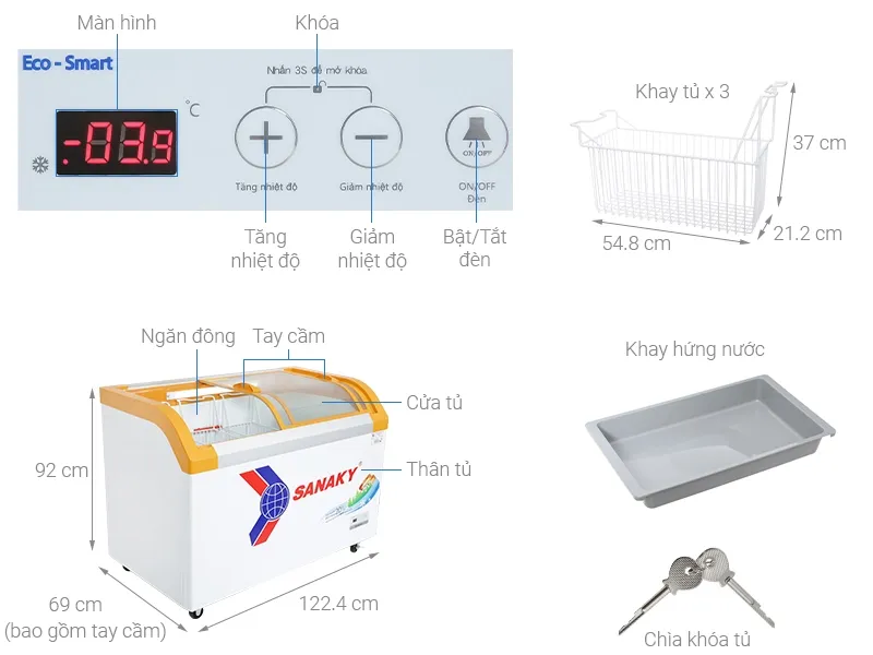 Tủ đông Sanaky 350 lít VH-4899KB