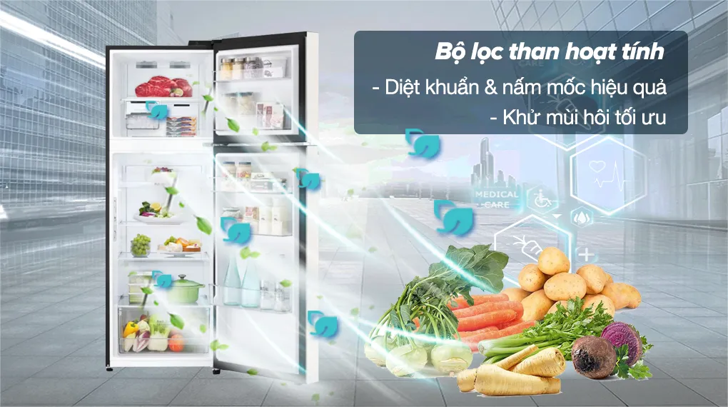 Bộ lọc khử mùi than hoạt tính giúp diệt khuẩn và nấm mốc hiệu quả, khử mùi hôi tối ưu