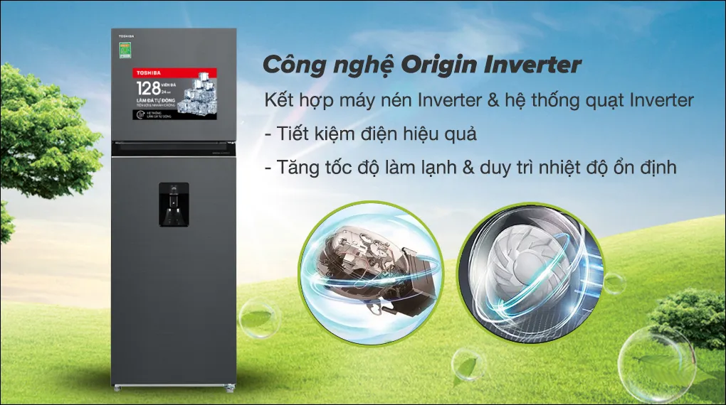 Tủ lạnh Toshiba Inverter 336 lít Công nghệ tiết kiệm điện