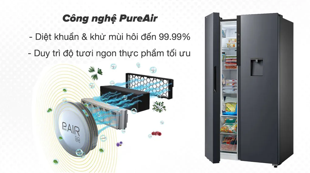 Tủ lạnh Toshiba GR-RS775WI-PMV(06)-MG - Công nghệ PureAir diệt khuẩn 